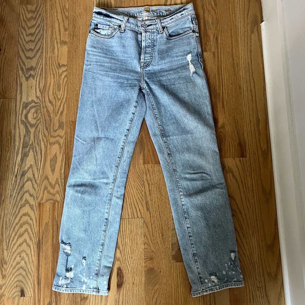 7 For All Mankind cropped high waisted jeans